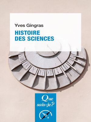 cover image of Histoire des sciences